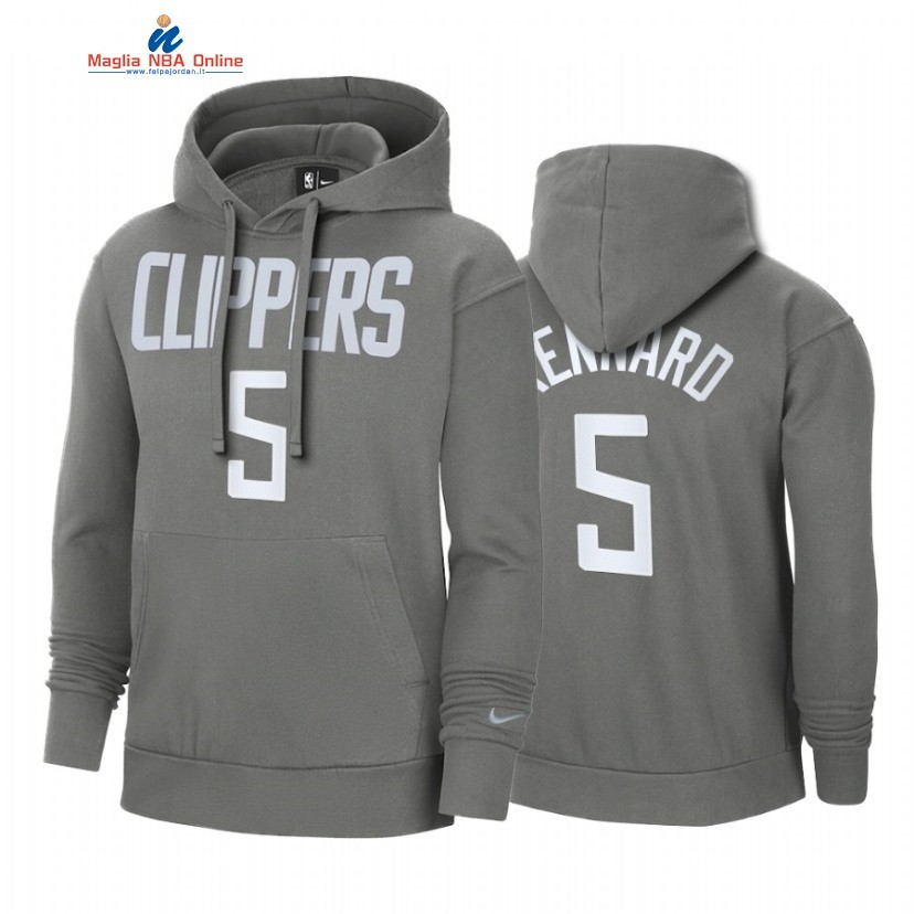 Felpe Con Cappuccio NBA Los Angeles Clippers #5 Luke Kennard Grigio Earned Edition 2021 Acquista