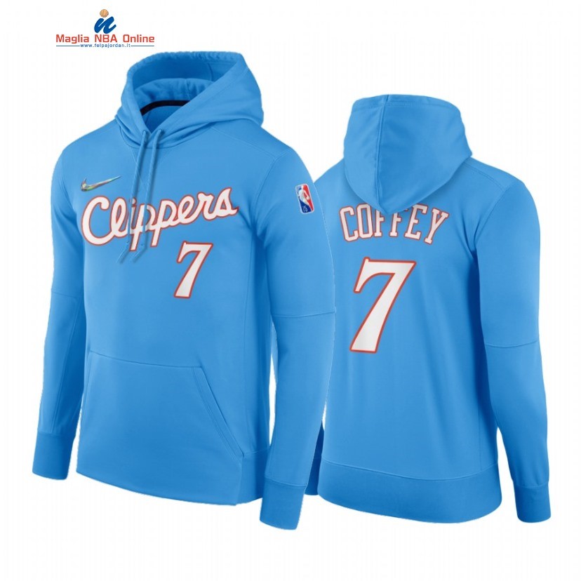Felpe Con Cappuccio NBA Los Angeles Clippers #7 Amir Coffey 75th Blu Città 2021-22 Acquista