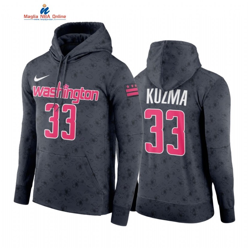 Felpe Con Cappuccio NBA Washington Wizards #33 Kyle Kuzma Nero 2022 Acquista