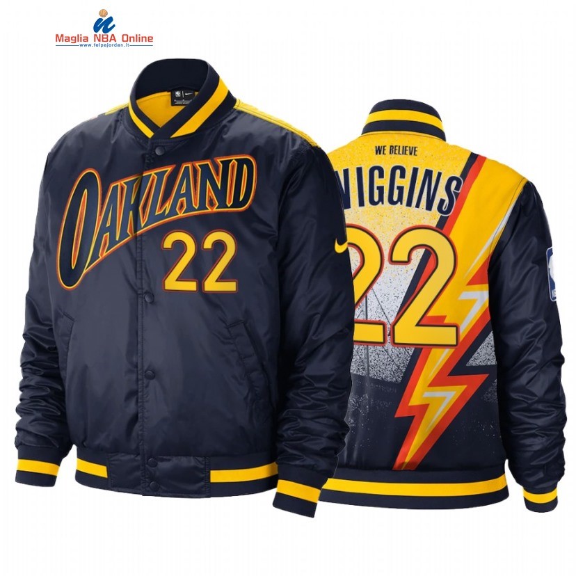 Giacca NBA Golden State Warriors #22 Andrew Wiggins Marino Città 2022 Acquista