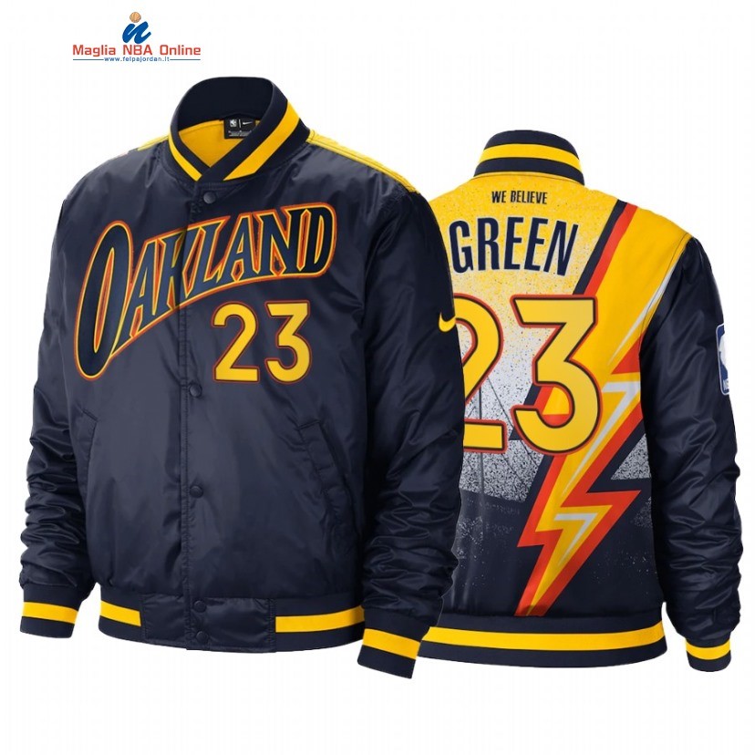 Giacca NBA Golden State Warriors #23 Draymond Green Marino Città 2022 Acquista