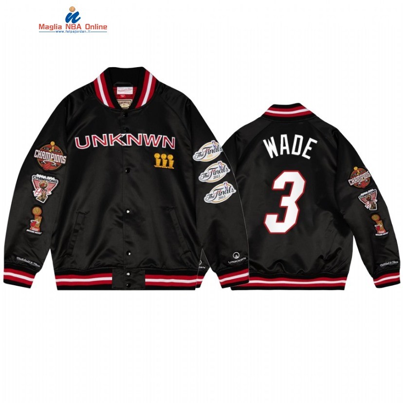 Giacca NBA Miami Heat #3 Dwyane Wade Nero 2022 Acquista