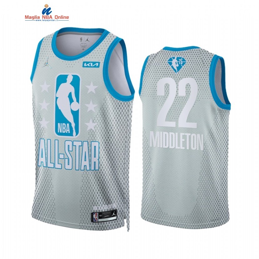 Maglia NBA 2022 All Star #22 Khris Middleton Grigio Acquista