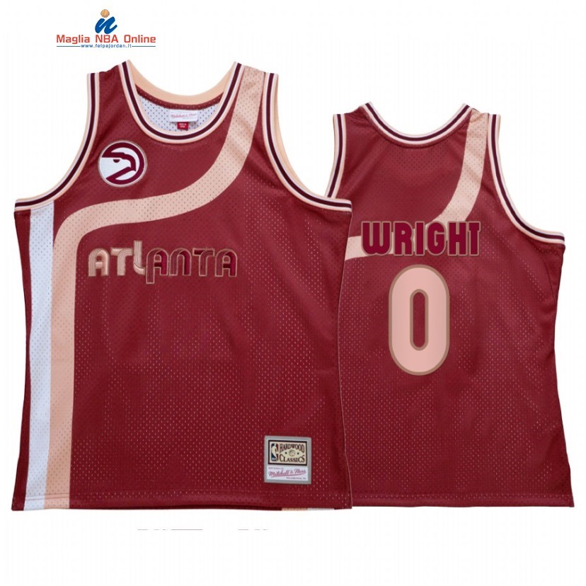 Maglia NBA Atlanta Hawks #0 Delon Wright Rosso Hardwood Classics 2022 Acquista