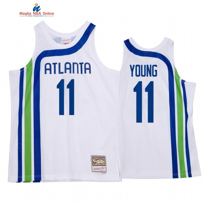 Maglia NBA Atlanta Hawks #11 Trae Young Bianco Throwback 2022 Acquista