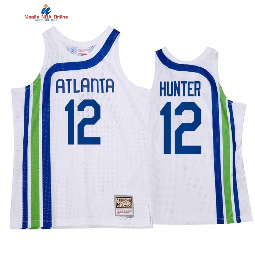Maglia NBA Atlanta Hawks #12 De'Andre Hunter Bianco Throwback 2022 Acquista