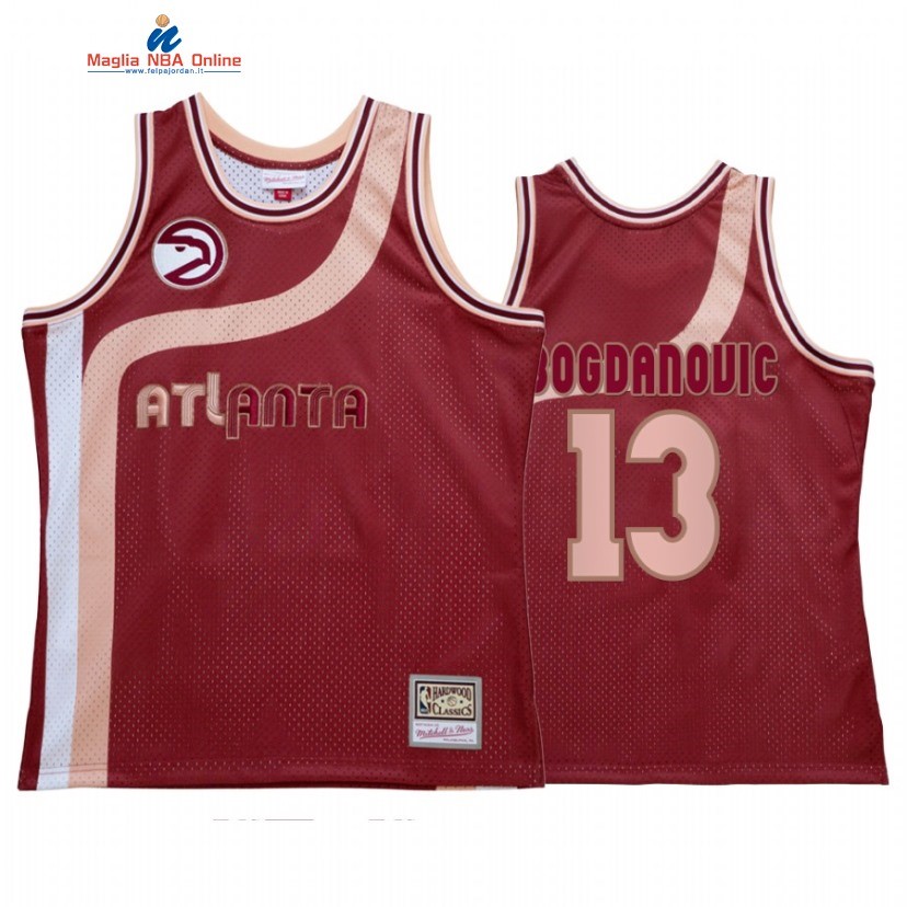 Maglia NBA Atlanta Hawks #13 Bogdan Bogdanovic Rosso Hardwood Classics 2022 Acquista