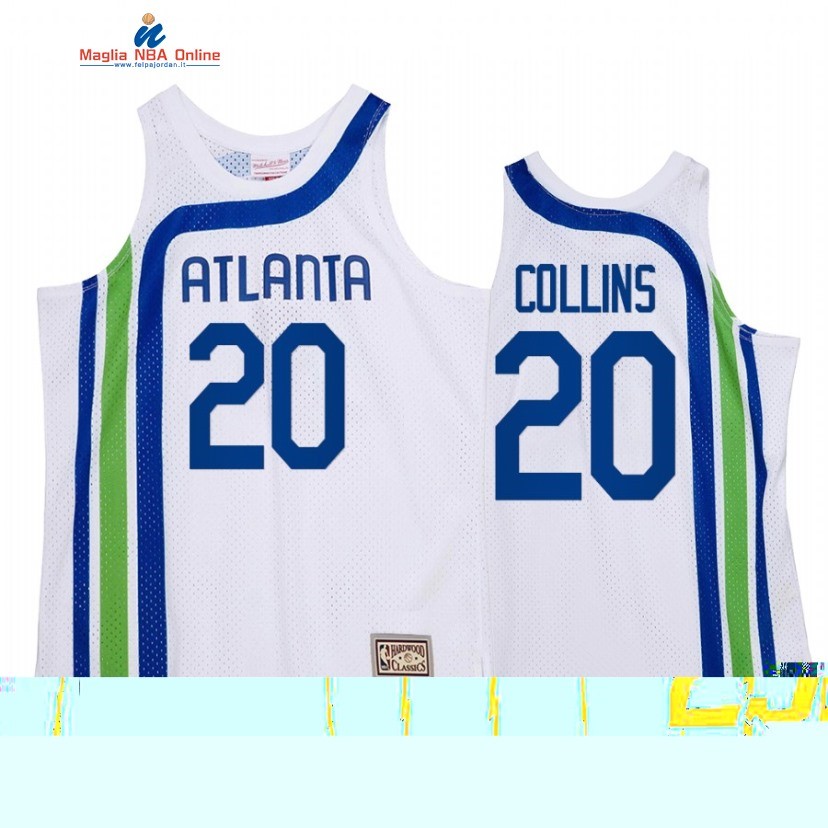 Maglia NBA Atlanta Hawks #20 John Collins Bianco Throwback 2022 Acquista