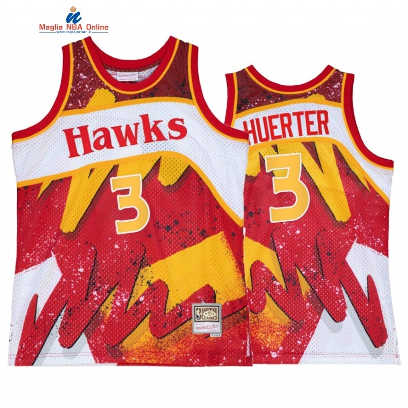 Maglia NBA Atlanta Hawks #3 Kevin Huerter Rosso Throwback 2022 Acquista