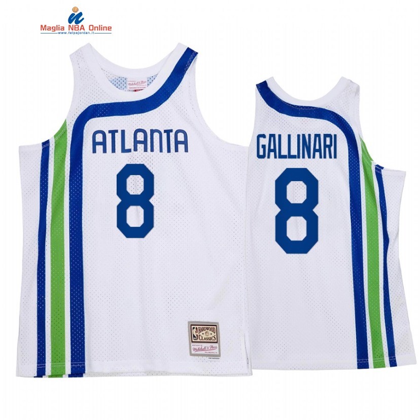 Maglia NBA Atlanta Hawks #8 Danilo Gallinari Bianco Throwback 2022 Acquista