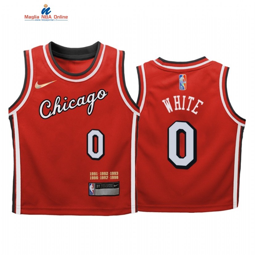 Maglia NBA Bambino Chicago Bulls #0 Coby White Rosso Città 2021-22 Acquista