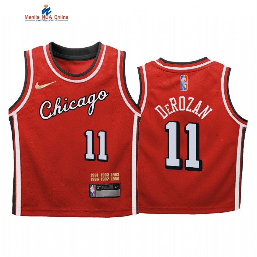 Maglia NBA Bambino Chicago Bulls #11 DeMar DeRozan Rosso Città 2021-22 Acquista