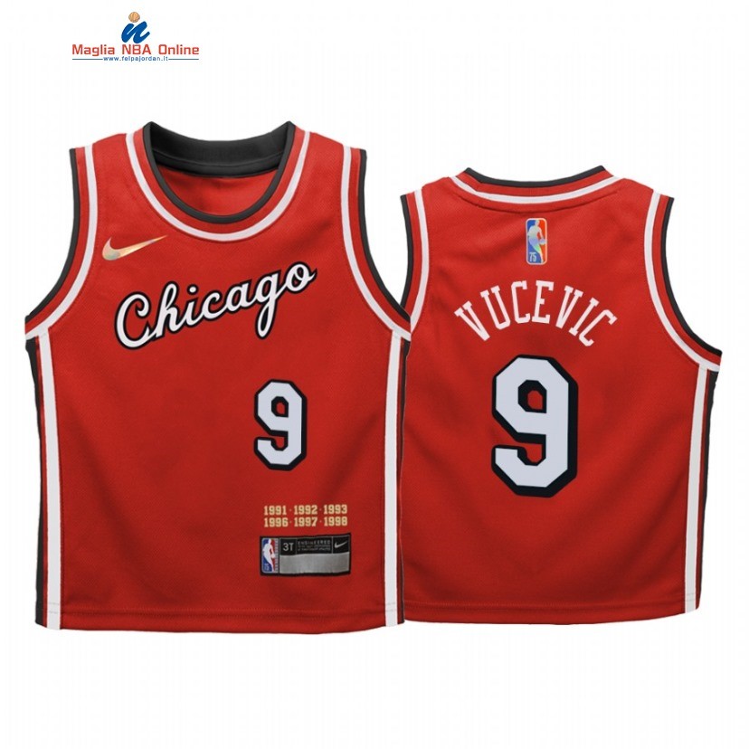 Maglia NBA Bambino Chicago Bulls #9 Nikola Vucevic Rosso Città 2021-22 Acquista
