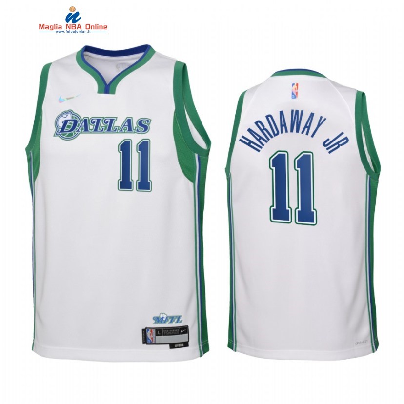 Maglia NBA Bambino Dallas Mavericks #11 Tim Hardaway Jr. 75th Season Bianco Città 2022-23 Acquista