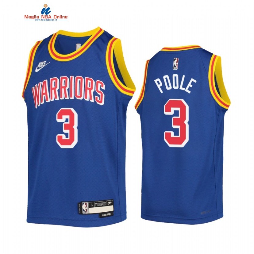 Maglia NBA Bambino Golden State Warriors #3 Jordan Poole 75th Reale Classic 2022-23 Acquista