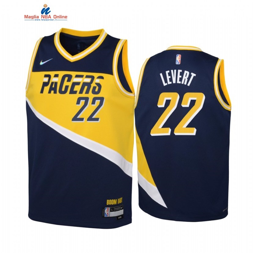 Maglia NBA Bambino Indiana Pacers #22 Caris LeVert 75th Season Marino Città 2022-23 Acquista