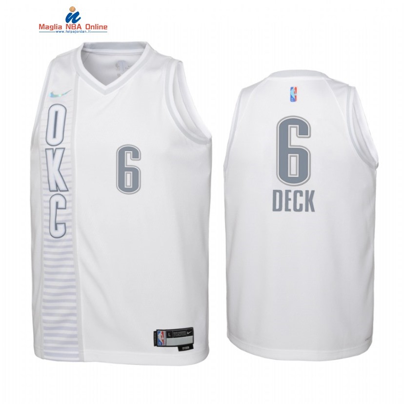 Maglia NBA Bambino Oklahoma City Thunder #6 Gabriel Deck 75th Season Bianco Città 2022-23 Acquista