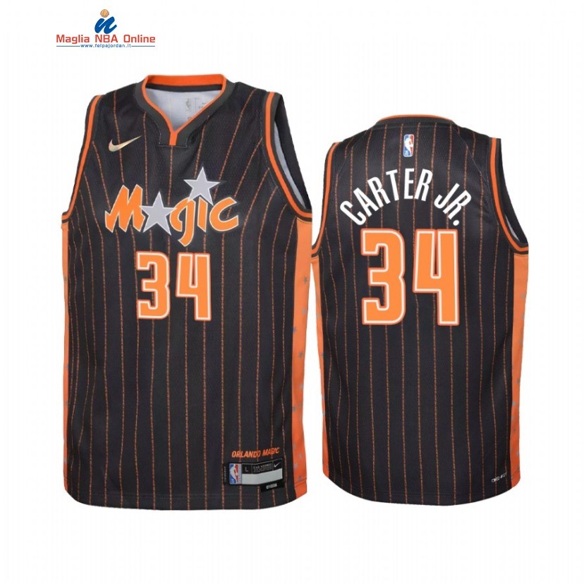 Maglia NBA Bambino Orlando Magic #34 Wendell Carter Jr. Nero Città 2022-23 Acquista