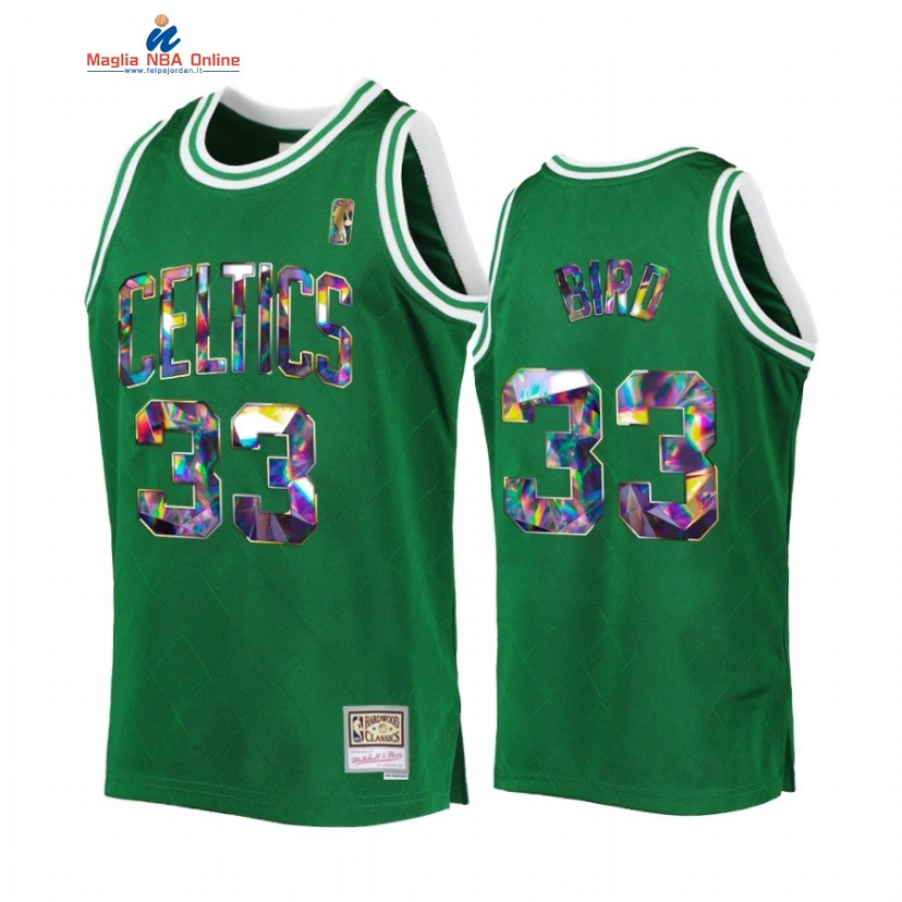 Maglia NBA Boston Celtics #33 Larry Bird 75th Anniversario Verde Throwback 2022 Acquista