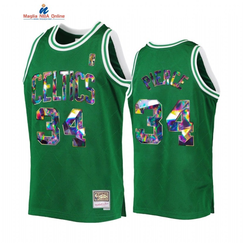 Maglia NBA Boston Celtics #34 Paul Pierce 75th Anniversario Verde Throwback 2022 Acquista