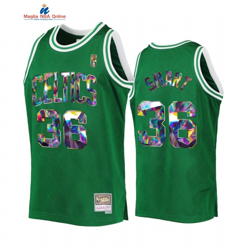 Maglia NBA Boston Celtics #36 Marcus Smart 75th Anniversario Verde Throwback 2022 Acquista