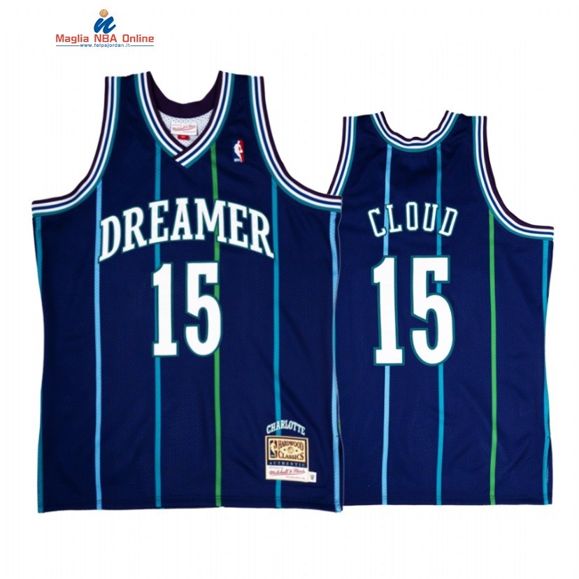 Maglia NBA Charlotte Hornets #15 Cloud J.Cole Blu Throwback 2022-23 Acquista