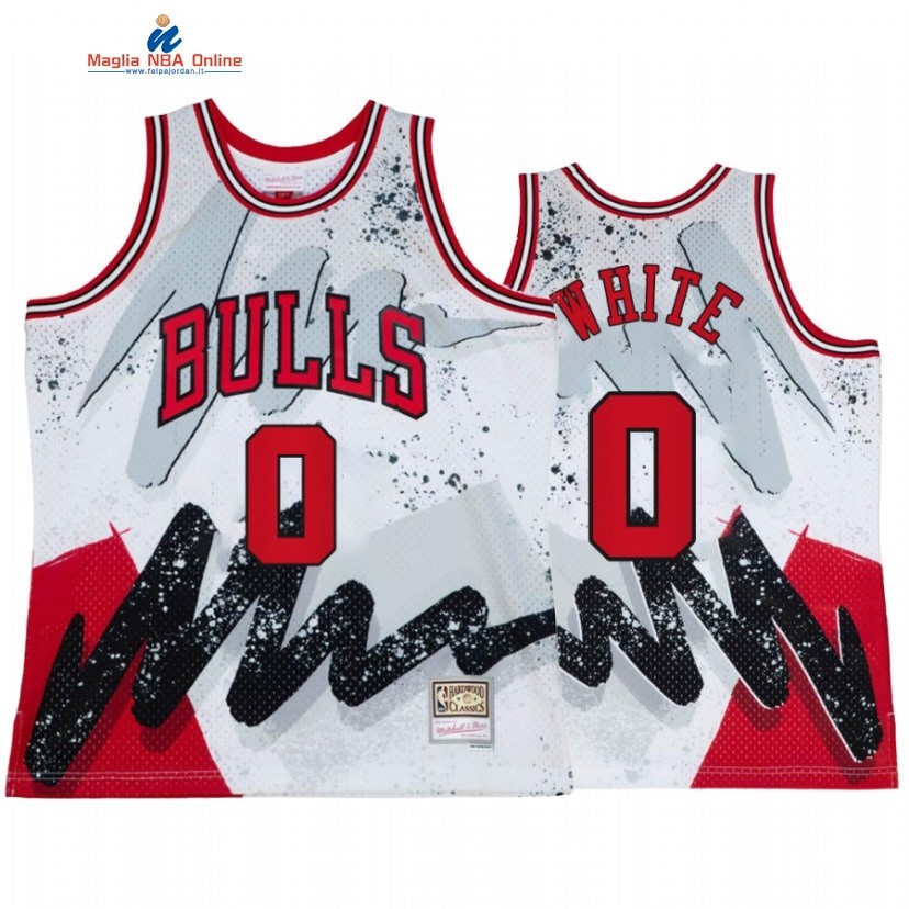 Maglia NBA Chicago Bulls #0 Coby White Bianco Throwback 2022 Acquista