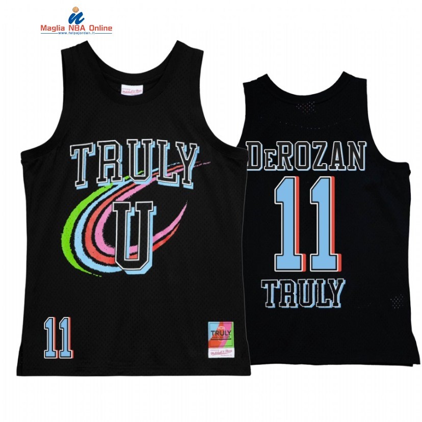 Maglia NBA Chicago Bulls #11 DeMar DeRozan X Mitchell Ness Nero Hardwood Classics 2022 Acquista