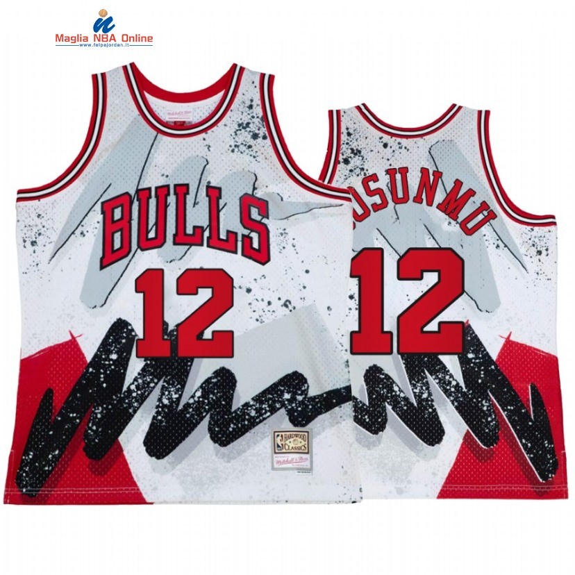 Maglia NBA Chicago Bulls #12 Ayo Dosunmu Bianco Throwback 2022 Acquista