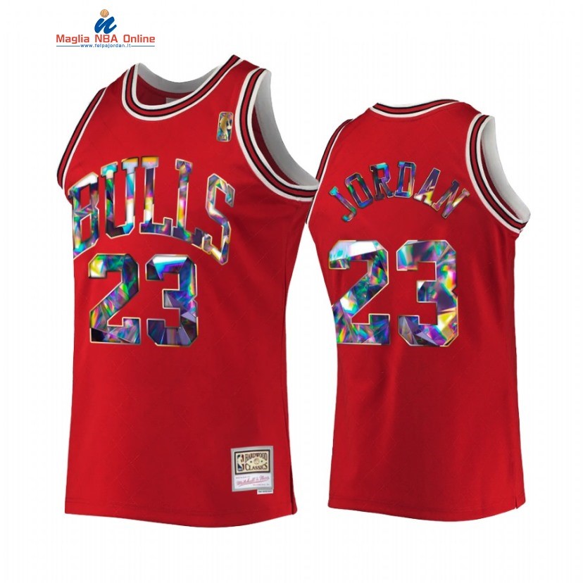 Maglia NBA Chicago Bulls #23 Michael Jordan 75th Diamante Rosso Hardwood Classics 2022-23 Acquista