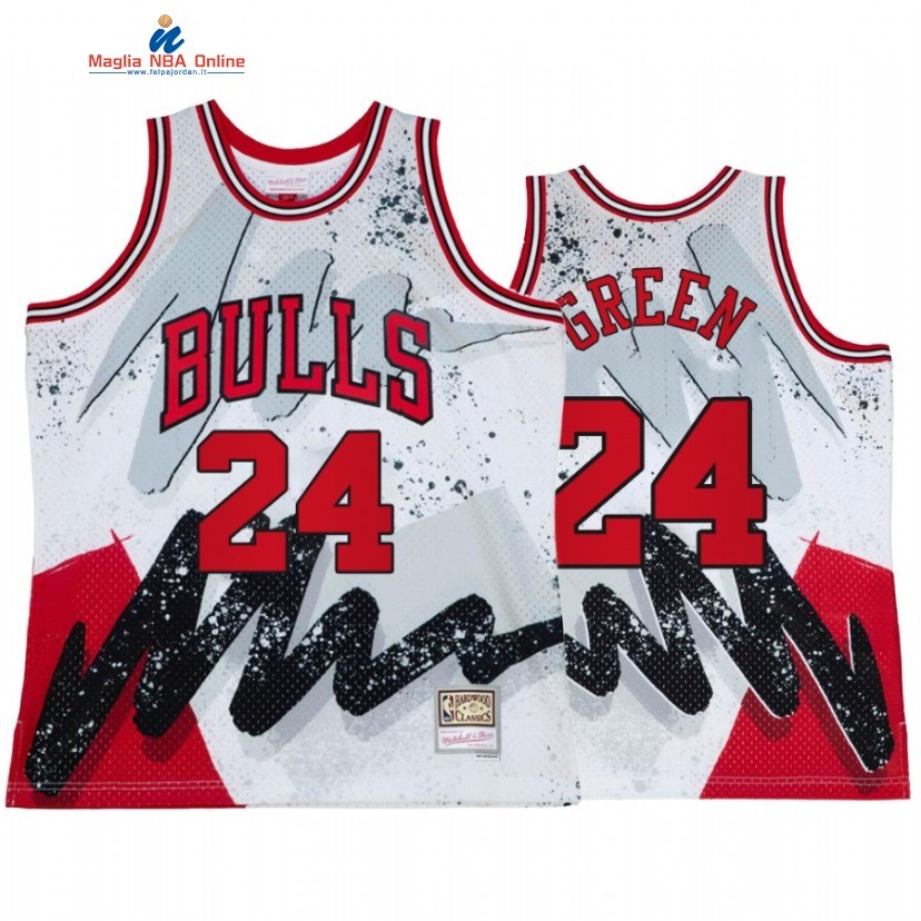 Maglia NBA Chicago Bulls #24 Javonte Green Bianco Throwback 2022 Acquista