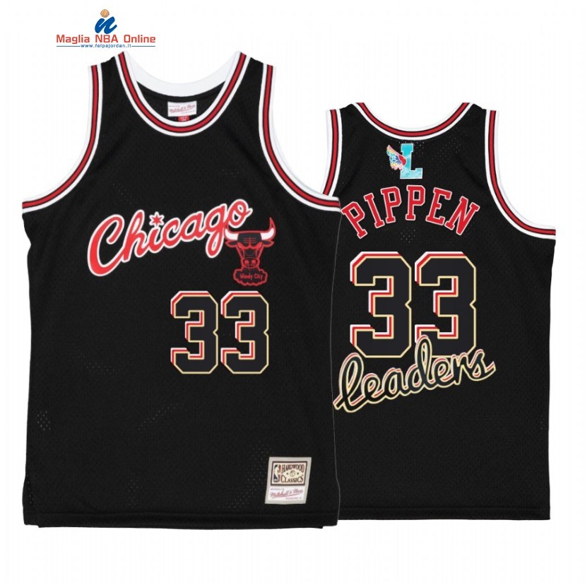 Maglia NBA Chicago Bulls #33 Scottie Pippen Nero Hardwood Classics 2022 Acquista
