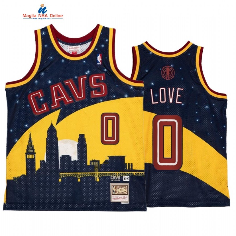 Maglia NBA Cleveland Cavaliers #0 Kevin Love X BR Remix Oro Blu Hardwood Classics Acquista