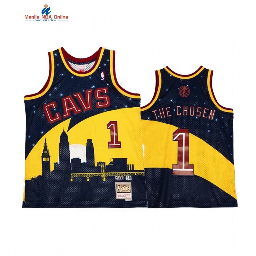 Maglia NBA Cleveland Cavaliers #1 Cleveland Cavaliers X BR Remix Oro Blu Hardwood Classics Acquista