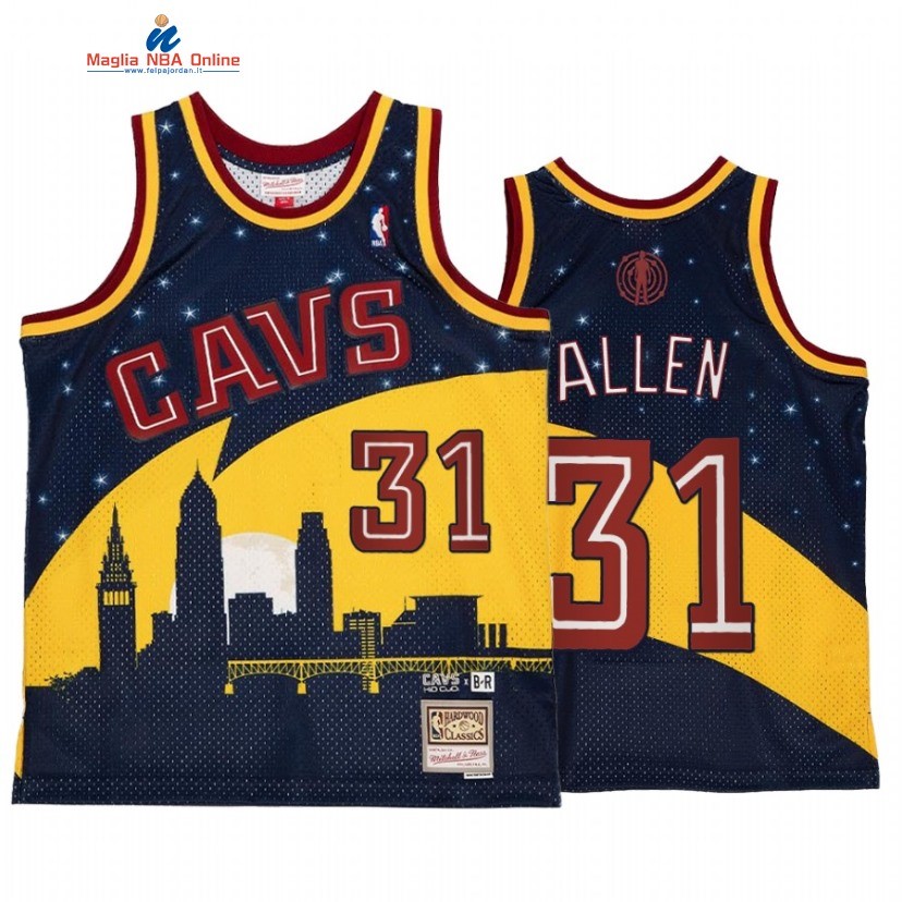Maglia NBA Cleveland Cavaliers #31 Jarrett Allen X BR Remix Oro Blu Hardwood Classics Acquista