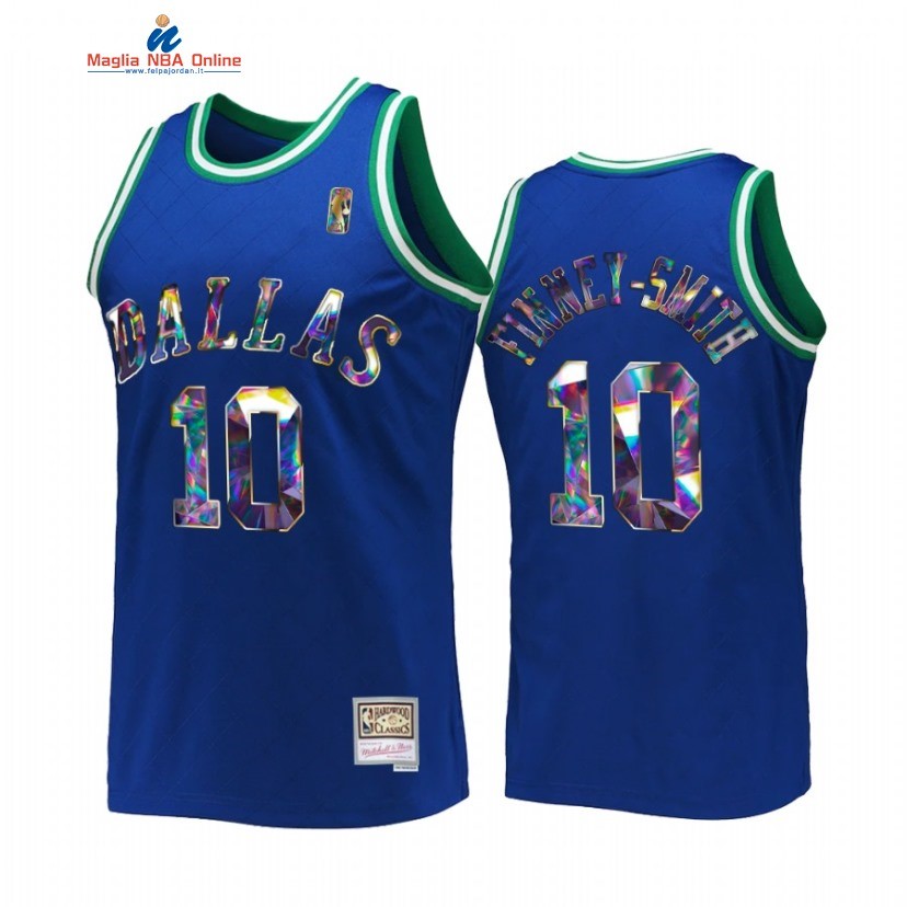 Maglia NBA Dallas Mavericks #10 Dorian Finney Smith 75th Anniversario Blu Hardwood Classics Acquista