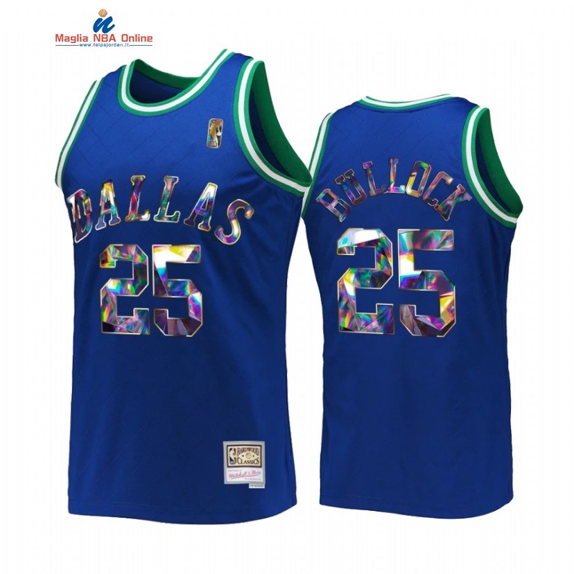 Maglia NBA Dallas Mavericks #25 Reggie Bullock 75th Anniversario Blu Hardwood Classics Acquista