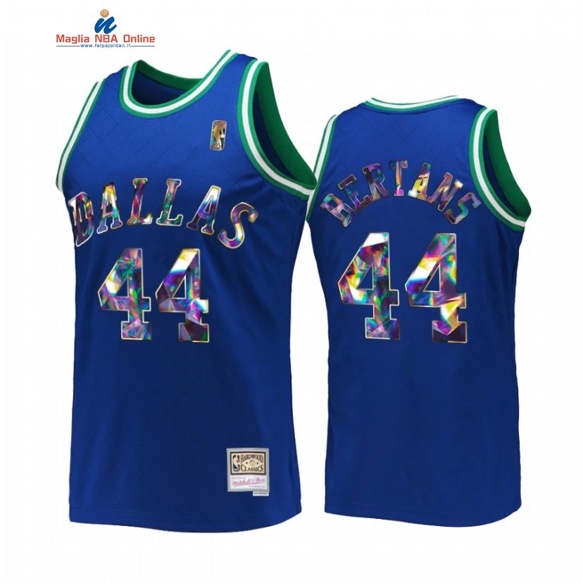 Maglia NBA Dallas Mavericks #44 Davis Bertans 75th Anniversario Blu Hardwood Classics Acquista