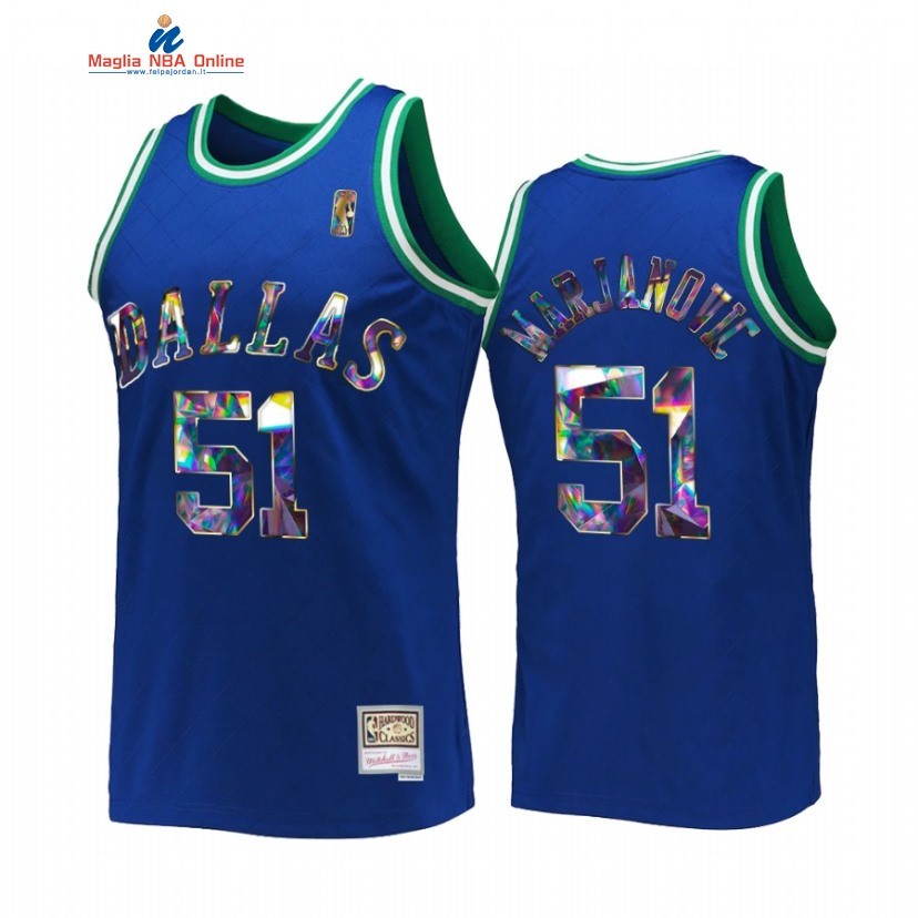 Maglia NBA Dallas Mavericks #51 Boban Marjanovic 75th Anniversario Blu Hardwood Classics Acquista