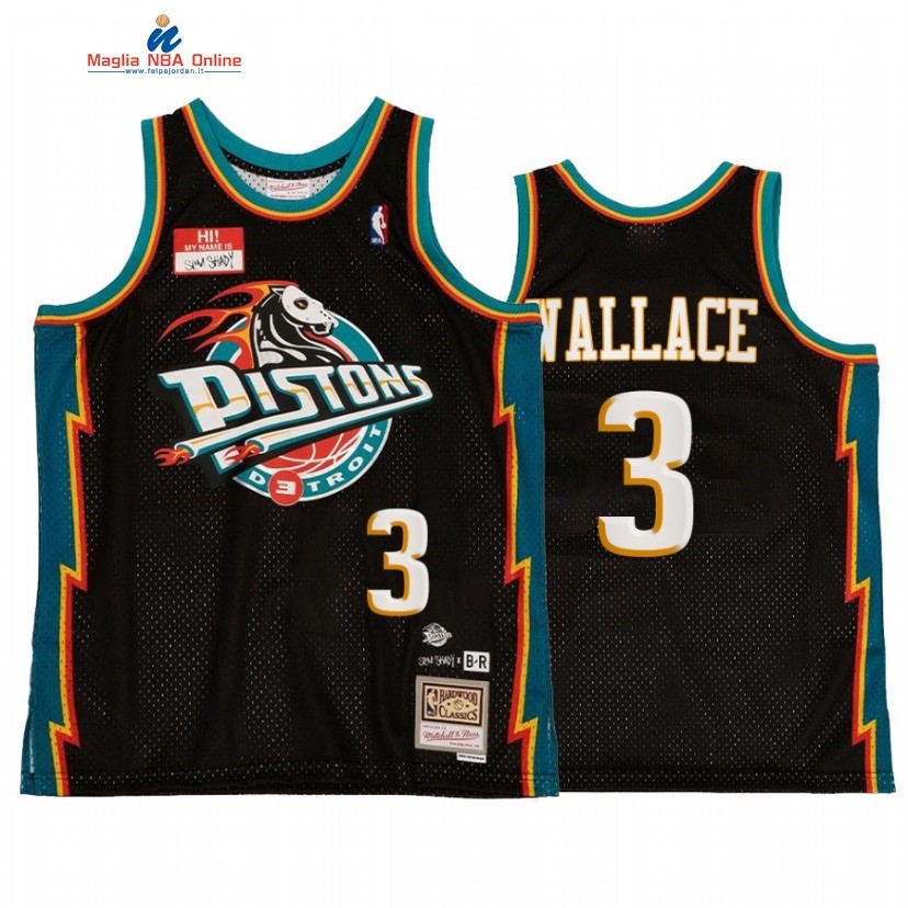 Maglia NBA Detroit Pistons #3 Ben Wallace X BR Remix Nero Hardwood Classics 20222 23 Acquista