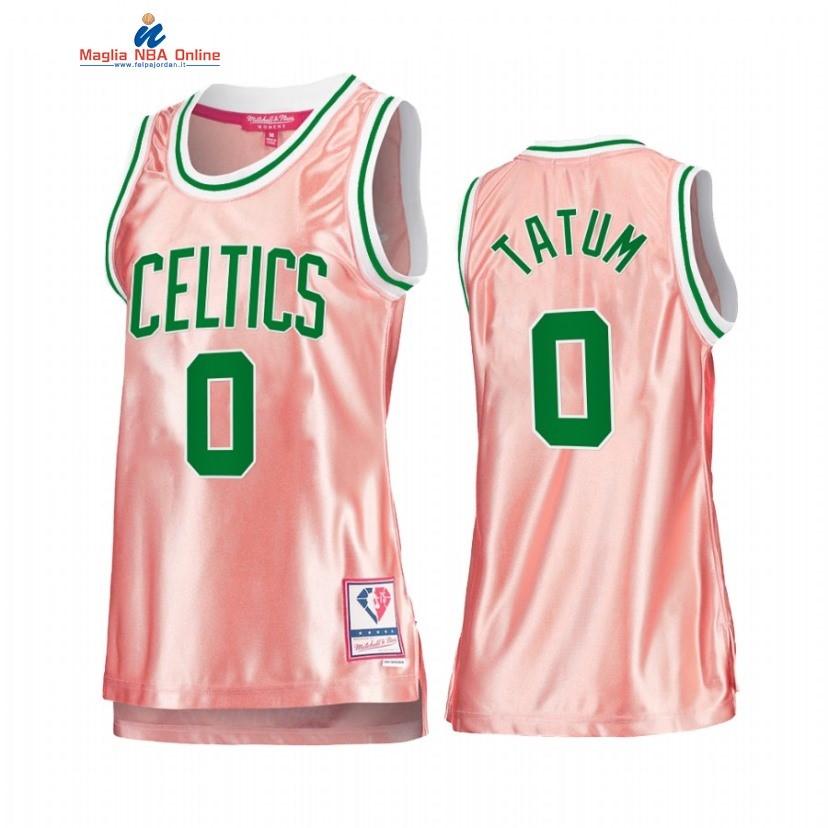 Maglia NBA Donna Boston Celtics #0 Jayson Tatum 75th Anniversario Rosa Oro 2022 Acquista