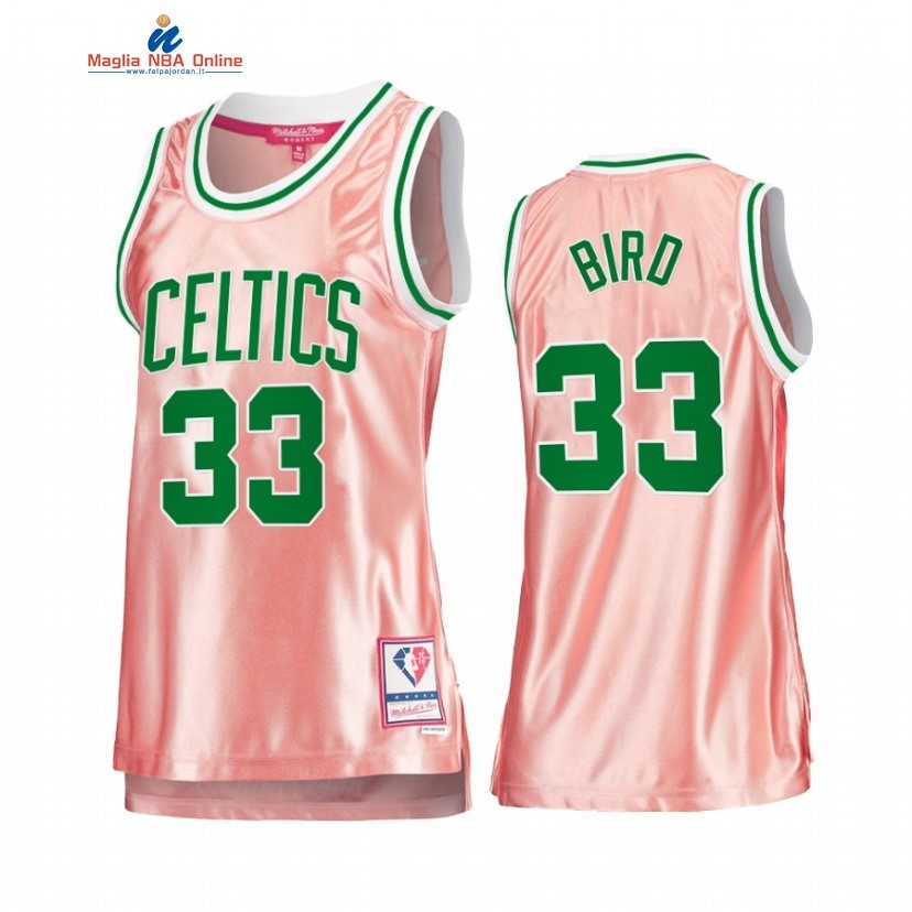 Maglia NBA Donna Boston Celtics #33 Larry Bird 75th Anniversario Rosa Oro 2022 Acquista