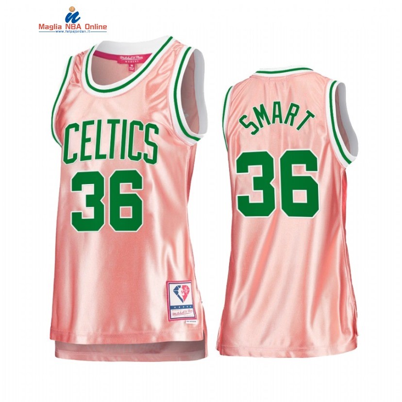 Maglia NBA Donna Boston Celtics #36 Marcus Smart 75th Anniversario Rosa Oro 2022 Acquista