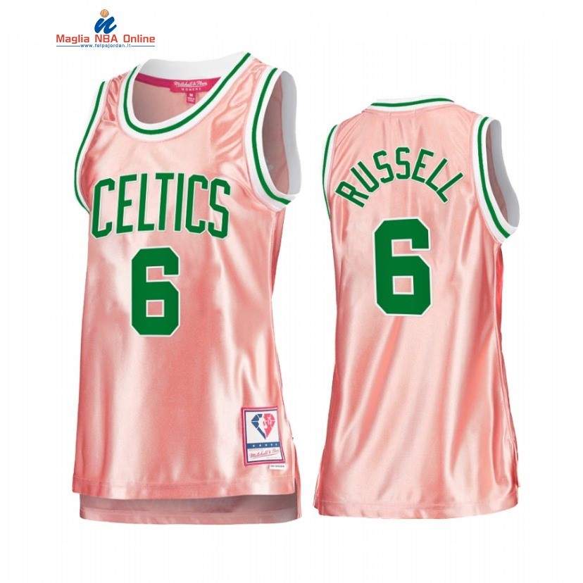 Maglia NBA Donna Boston Celtics #6 Bill Russell 75th Anniversario Rosa Oro 2022 Acquista