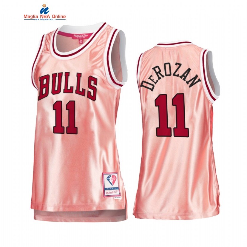 Maglia NBA Donna Chicago Bulls #11 DeMar DeRozan 75th Anniversario Rosa Oro 2022 Acquista
