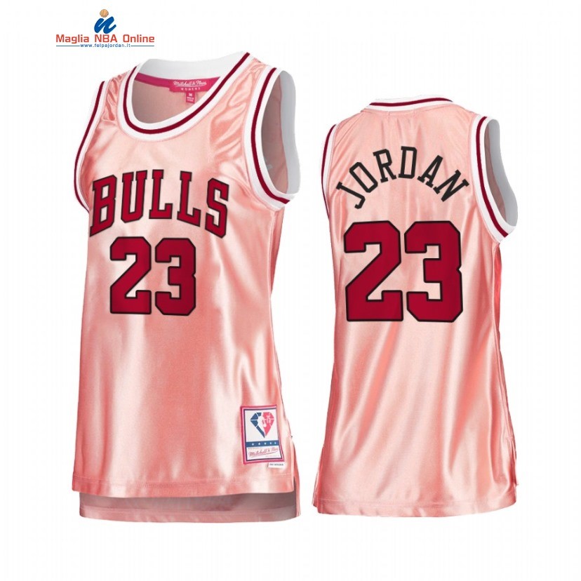 Maglia NBA Donna Chicago Bulls #23 Michael Jordan 75th Anniversario Rosa Oro 2022 Acquista