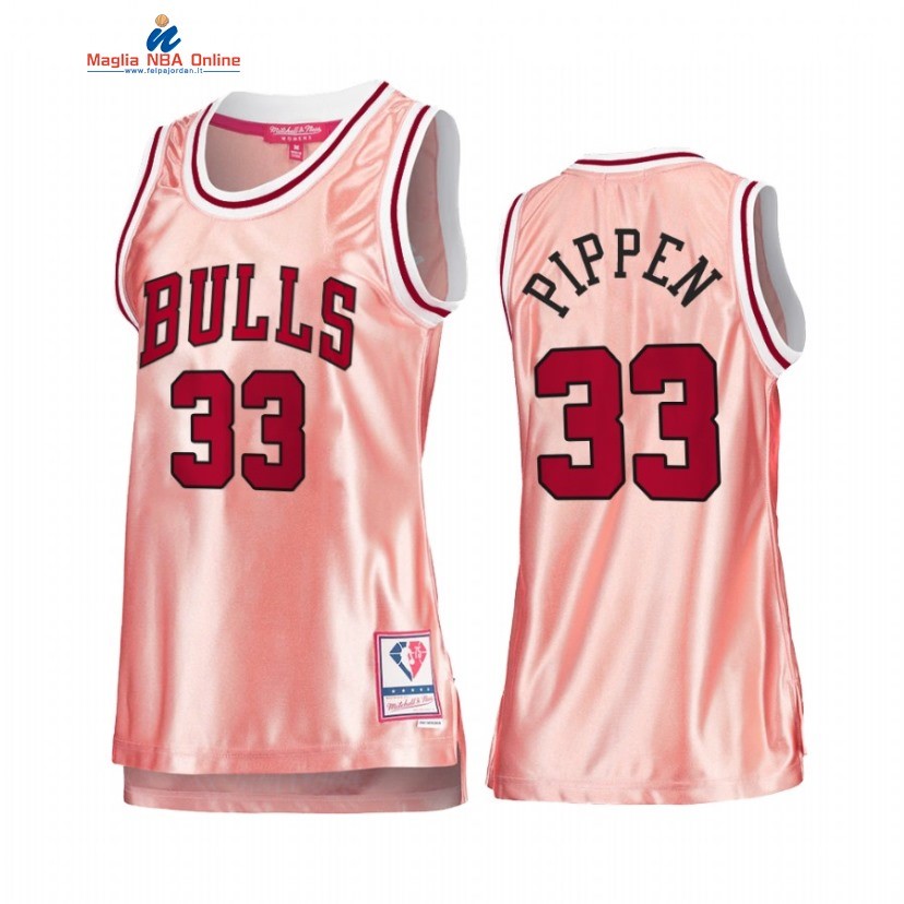 Maglia NBA Donna Chicago Bulls #33 Scottie Pippen 75th Anniversario Rosa Oro 2022 Acquista