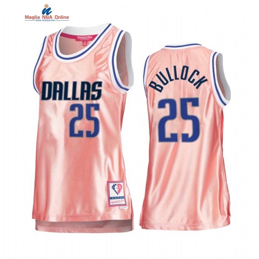 Maglia NBA Donna Dallas Mavericks #25 Reggie Bullock 75th Anniversario Rosa Oro 2022 Acquista