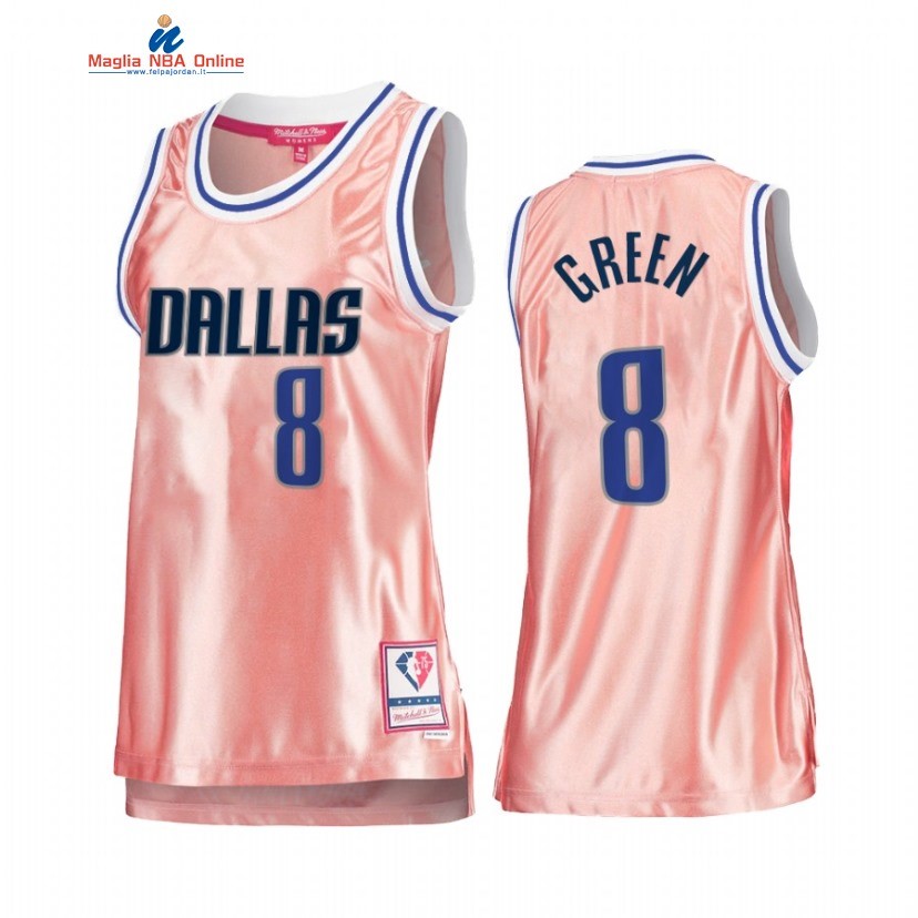 Maglia NBA Donna Dallas Mavericks #8 Josh Green 75th Anniversario Rosa Oro 2022 Acquista