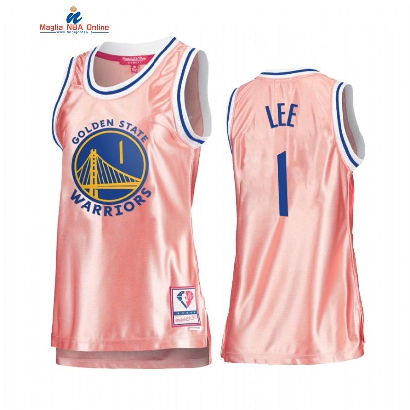 Maglia NBA Donna Golden State Warriors #1 Damion Lee 75th Anniversario Rosa Oro 2022 Acquista